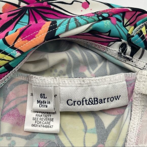 Croft & Barrow Tankini Top Sz 6L - Picture 6 of 13